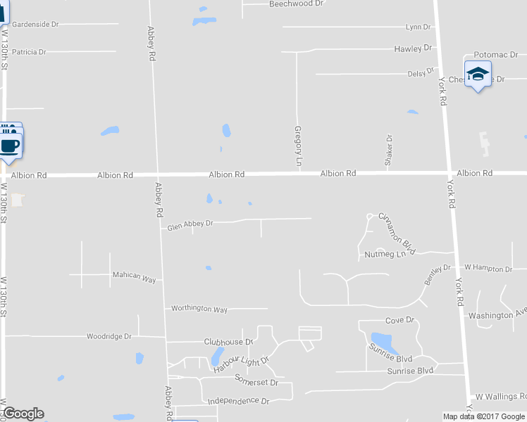 map of restaurants, bars, coffee shops, grocery stores, and more near 11048 Glen Abbey Drive in North Royalton