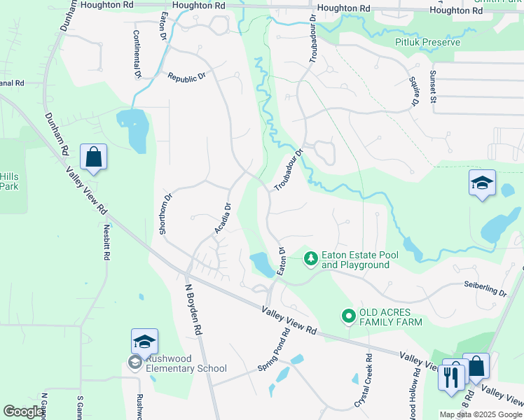map of restaurants, bars, coffee shops, grocery stores, and more near 476 Adelle Drive in Northfield