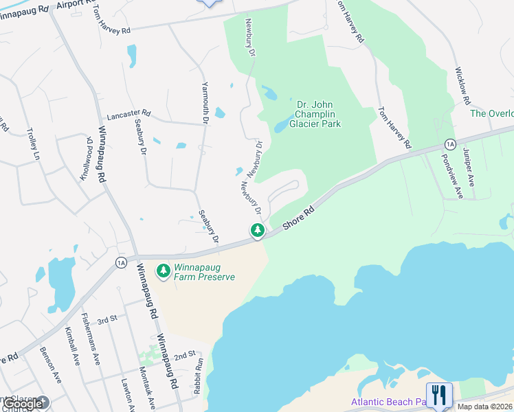 map of restaurants, bars, coffee shops, grocery stores, and more near 2 Kettle Close in Westerly