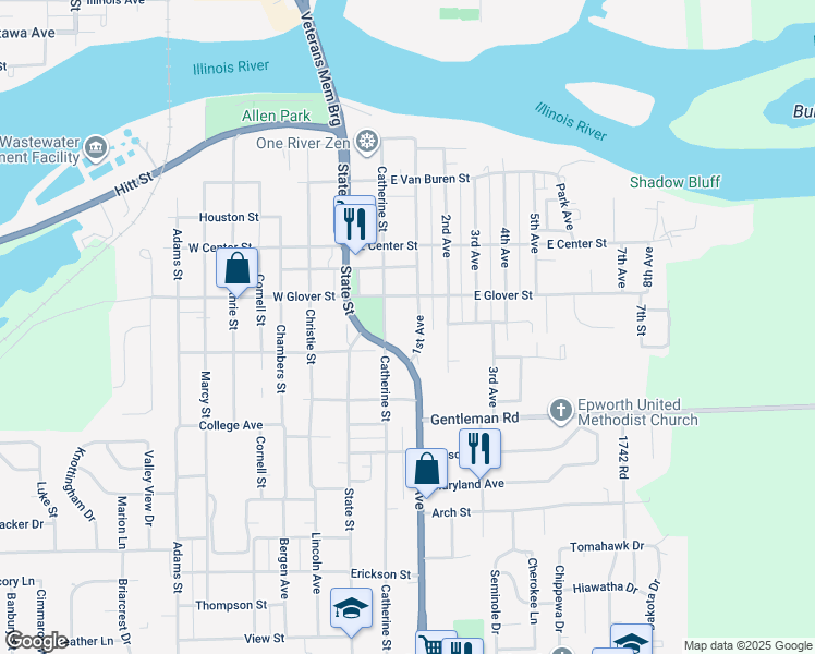 map of restaurants, bars, coffee shops, grocery stores, and more near 629 1st Avenue in Ottawa