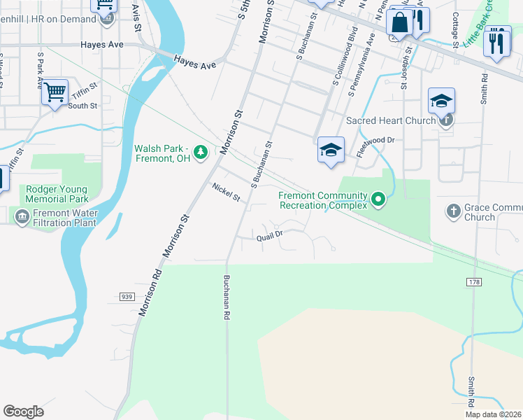 map of restaurants, bars, coffee shops, grocery stores, and more near 914 Quail Drive in Fremont