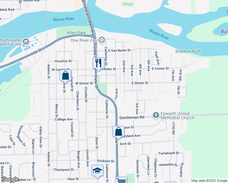 map of restaurants, bars, coffee shops, grocery stores, and more near 629 1st Avenue in Ottawa