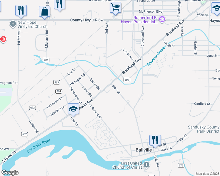 map of restaurants, bars, coffee shops, grocery stores, and more near 1725 Buckland Avenue in Fremont