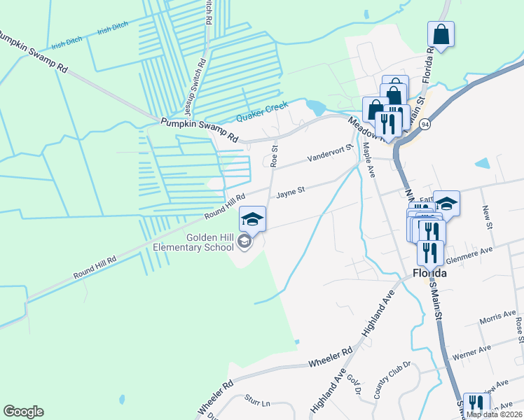 map of restaurants, bars, coffee shops, grocery stores, and more near 34 Roe Street in Florida