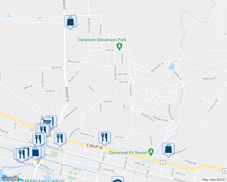 map of restaurants, bars, coffee shops, grocery stores, and more near 795 Colorado Street in Marseilles