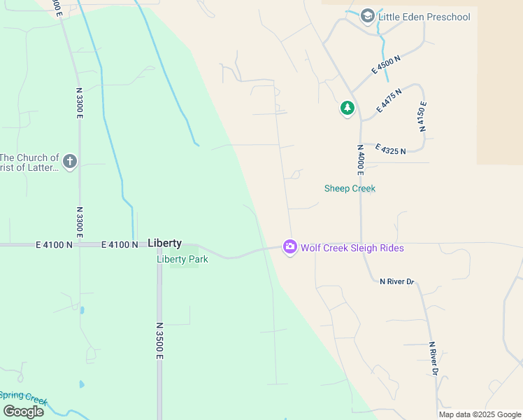 map of restaurants, bars, coffee shops, grocery stores, and more near 4168 North 3750 East in Eden
