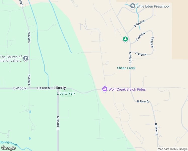 map of restaurants, bars, coffee shops, grocery stores, and more near 4168 North 3750 East in Eden