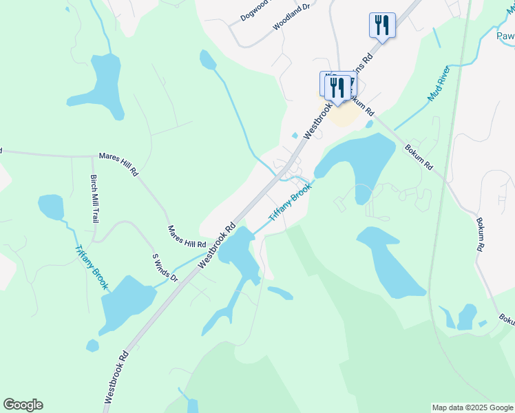 map of restaurants, bars, coffee shops, grocery stores, and more near 186 Westbrook Road in Essex