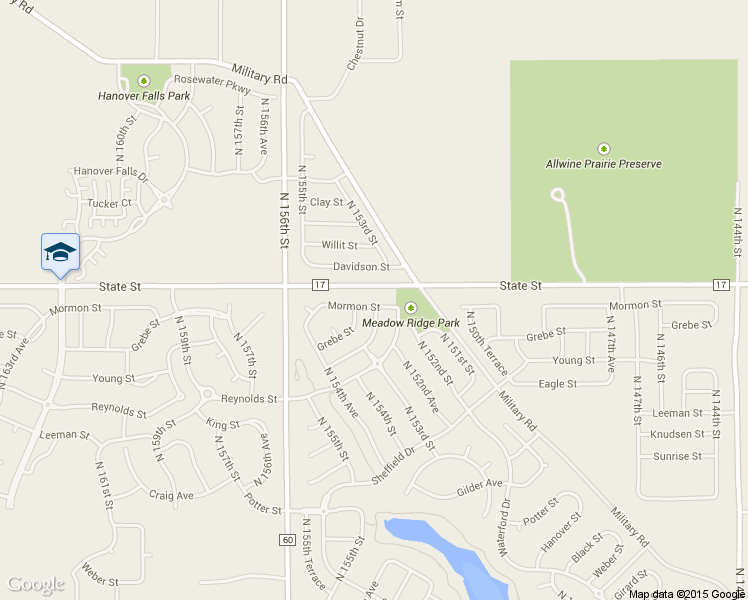 map of restaurants, bars, coffee shops, grocery stores, and more near 15350 Mormon Street in Bennington