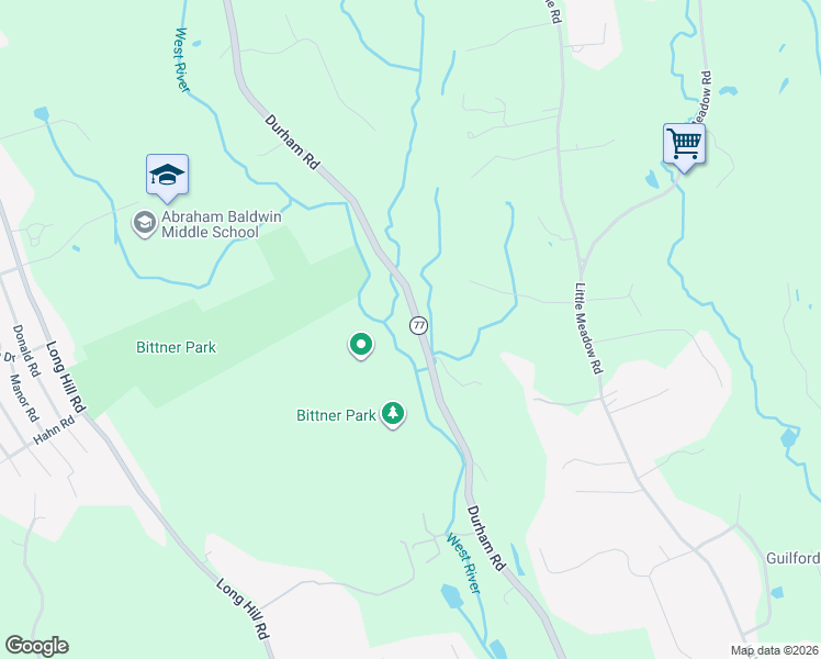 map of restaurants, bars, coffee shops, grocery stores, and more near 1481 Durham Road in Guilford