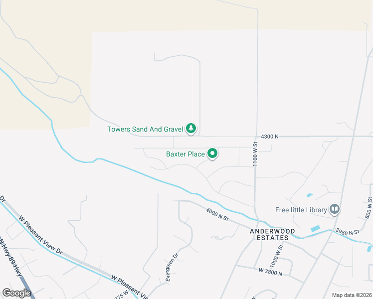 map of restaurants, bars, coffee shops, grocery stores, and more near 1293 West Caribou Court in Pleasant View