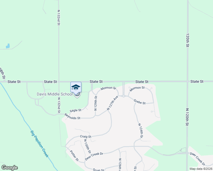 map of restaurants, bars, coffee shops, grocery stores, and more near 12772 Mormon Street in Omaha