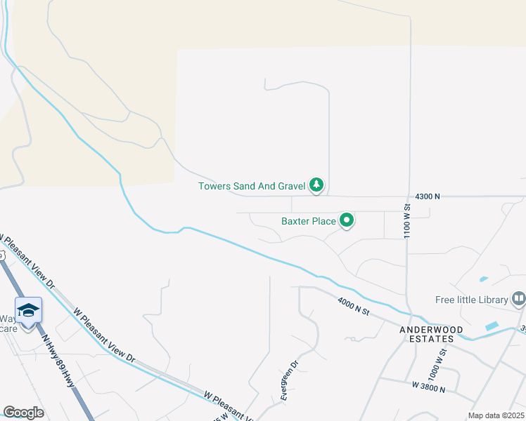 map of restaurants, bars, coffee shops, grocery stores, and more near 1376 West Caribou Court in Pleasant View
