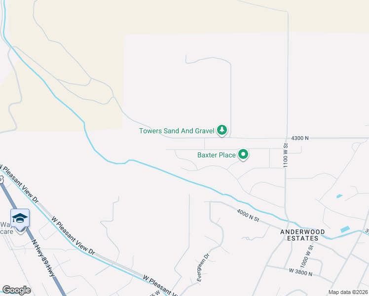 map of restaurants, bars, coffee shops, grocery stores, and more near 1376 West Caribou Court in Pleasant View
