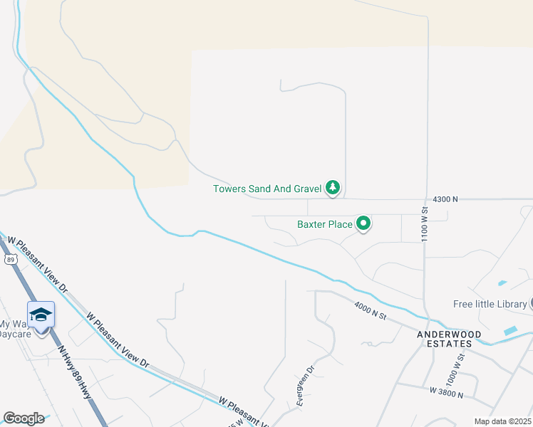 map of restaurants, bars, coffee shops, grocery stores, and more near 1396 West Caribou Court in Pleasant View