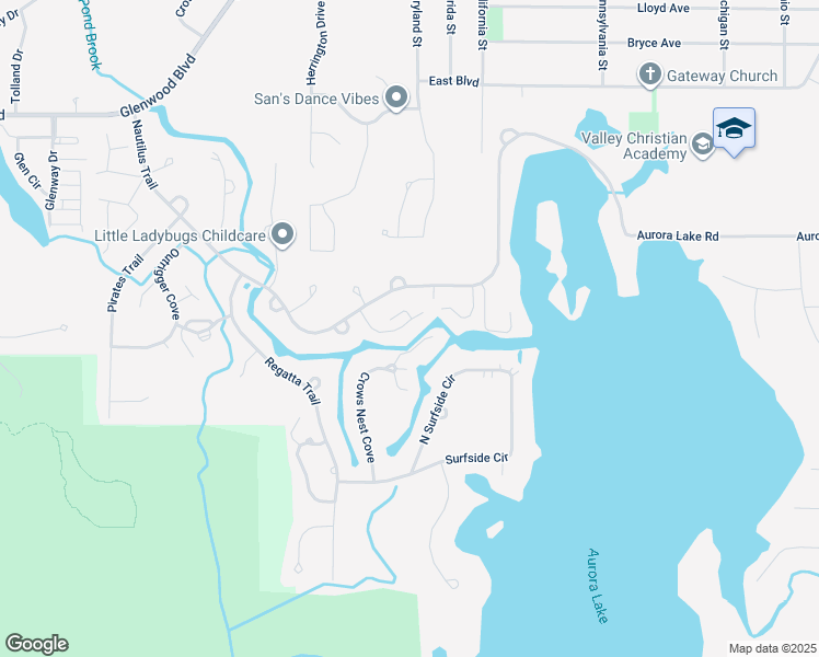 map of restaurants, bars, coffee shops, grocery stores, and more near 3782 Commodore Cove W in Aurora