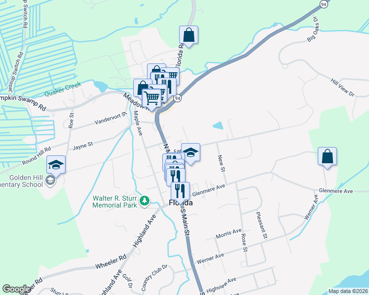 map of restaurants, bars, coffee shops, grocery stores, and more near 13 Farries Avenue in Florida