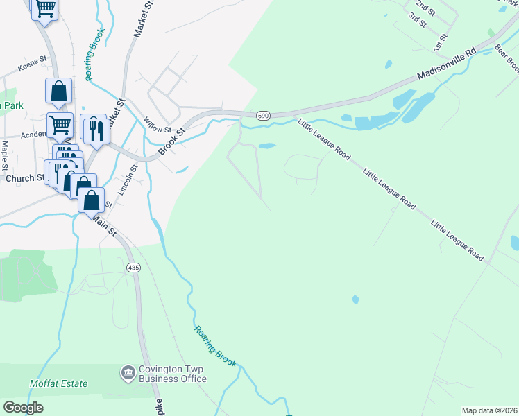 map of restaurants, bars, coffee shops, grocery stores, and more near 4370 Dawn Acres Dr in Madison Twp