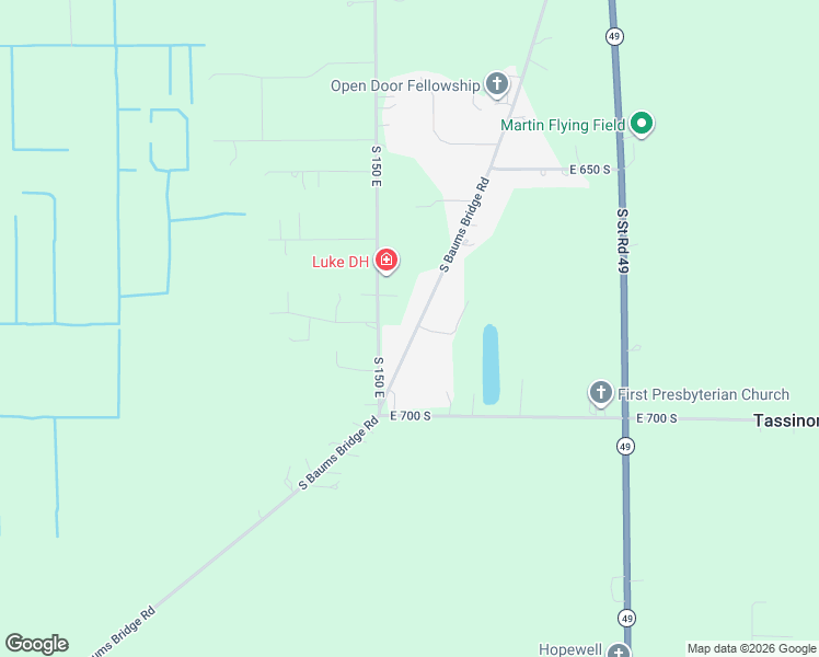 map of restaurants, bars, coffee shops, grocery stores, and more near 682 South Baums Bridge Road in Kouts