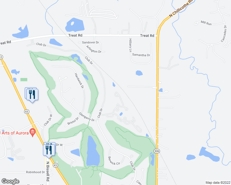 map of restaurants, bars, coffee shops, grocery stores, and more near 700 Shinnecock Lane in Aurora