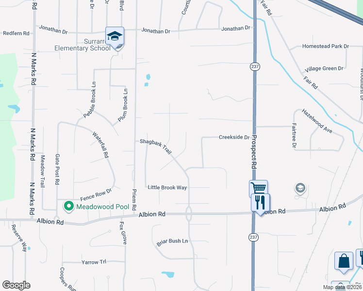 map of restaurants, bars, coffee shops, grocery stores, and more near 10282 Oak Branch Trail in Strongsville