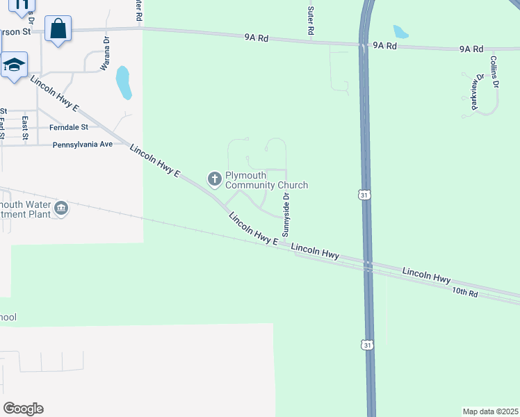 map of restaurants, bars, coffee shops, grocery stores, and more near 11614 Lawndale Avenue in Plymouth
