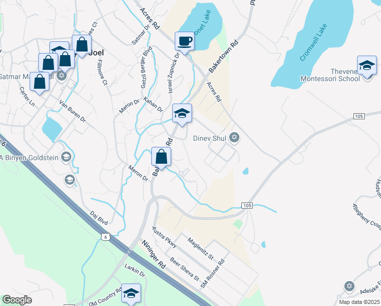 map of restaurants, bars, coffee shops, grocery stores, and more near 8 Hamburg Way in Monroe