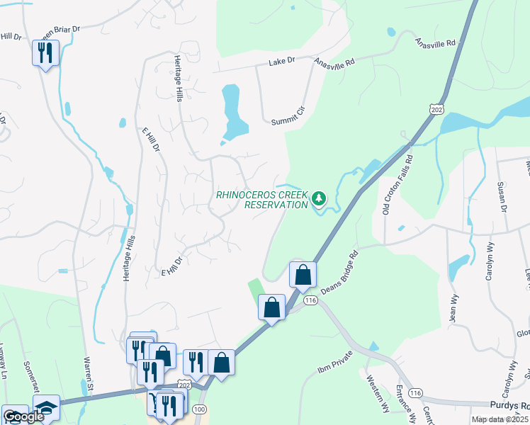 map of restaurants, bars, coffee shops, grocery stores, and more near 237 Heritage Hills Drive in Westchester County