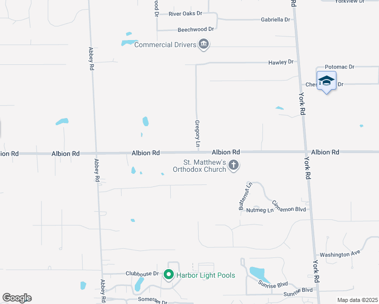 map of restaurants, bars, coffee shops, grocery stores, and more near 10800 Albion Road in North Royalton