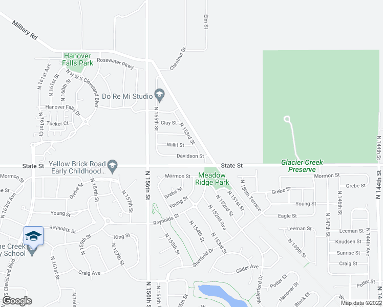 map of restaurants, bars, coffee shops, grocery stores, and more near 15320 Davidson Street in Bennington