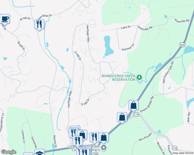 map of restaurants, bars, coffee shops, grocery stores, and more near 129 Heritage Hills Drive in Heritage Hills