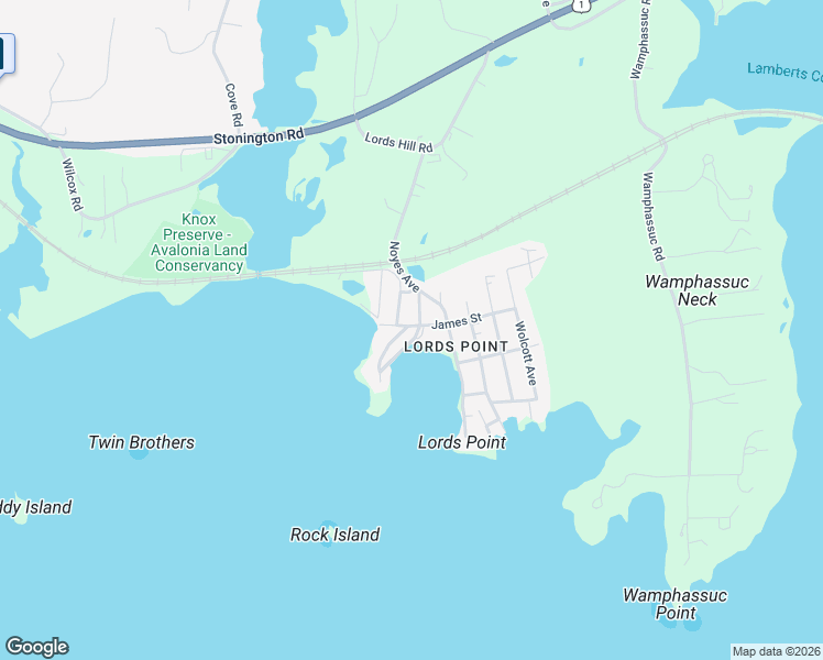 map of restaurants, bars, coffee shops, grocery stores, and more near 71 Noyes Avenue in Stonington