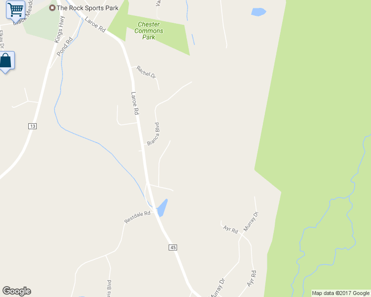 map of restaurants, bars, coffee shops, grocery stores, and more near 5 Vincent Drive in Chester