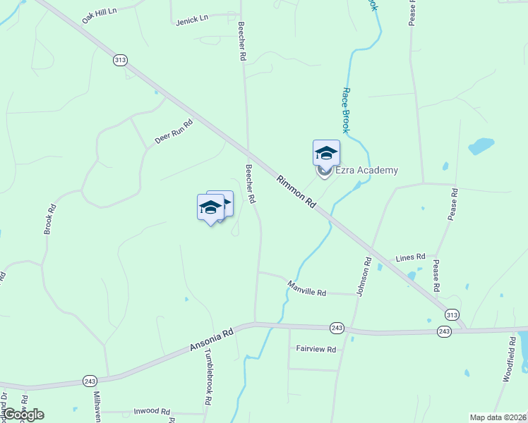 map of restaurants, bars, coffee shops, grocery stores, and more near 35 Beecher Road in Woodbridge