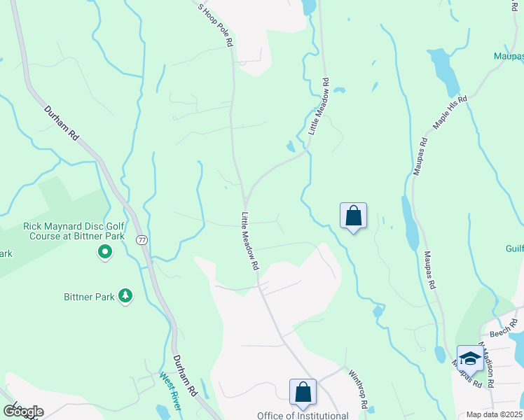map of restaurants, bars, coffee shops, grocery stores, and more near 1533 Little Meadow Road in Guilford