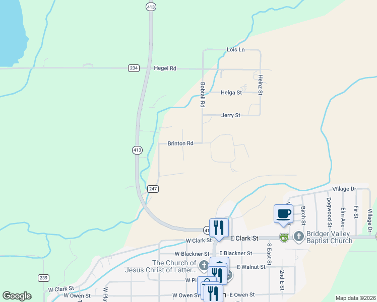 map of restaurants, bars, coffee shops, grocery stores, and more near 170 Brinton Road in Lyman