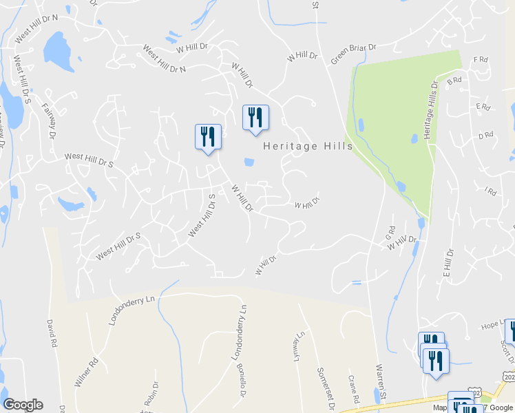 map of restaurants, bars, coffee shops, grocery stores, and more near 301 Heritage Hills in Westchester County