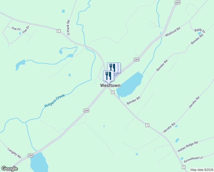 map of restaurants, bars, coffee shops, grocery stores, and more near 3 Depot Street in Westtown