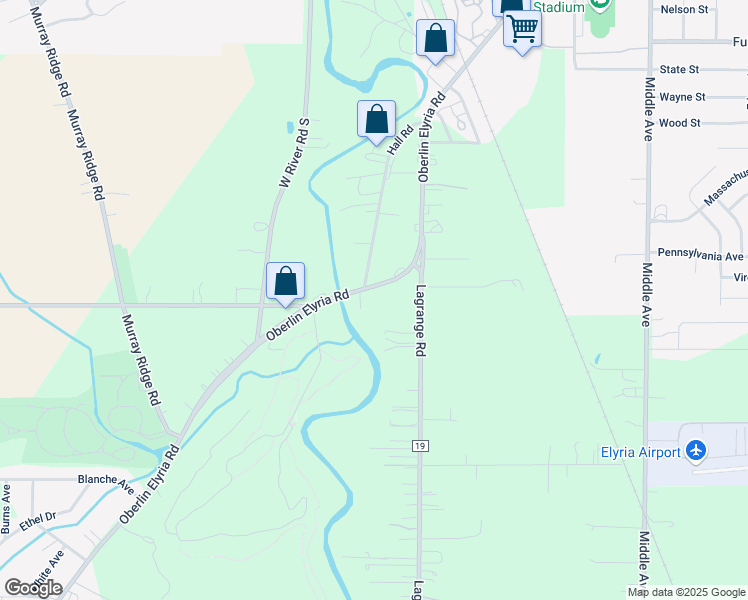 map of restaurants, bars, coffee shops, grocery stores, and more near 780 Oberlin Elyria Road in Elyria