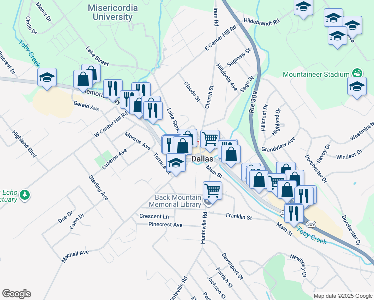 map of restaurants, bars, coffee shops, grocery stores, and more near 98 Lang Street in Dallas