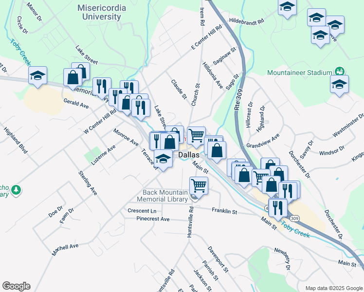 map of restaurants, bars, coffee shops, grocery stores, and more near 2-98 Lang St in Dallas