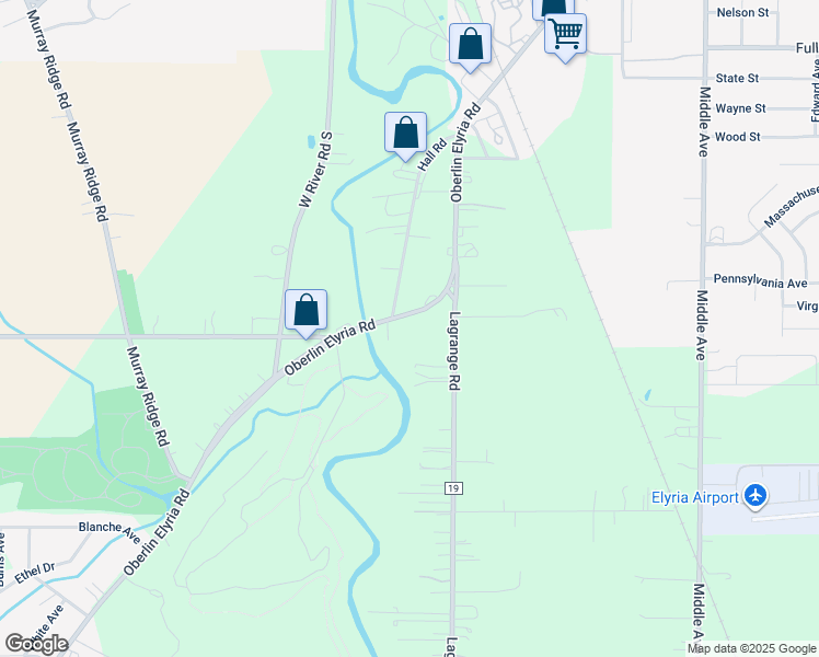 map of restaurants, bars, coffee shops, grocery stores, and more near 760 Oberlin Elyria Road in Elyria