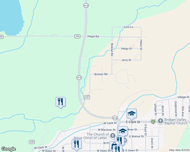 map of restaurants, bars, coffee shops, grocery stores, and more near 2-104 Brinton Rd in Lyman