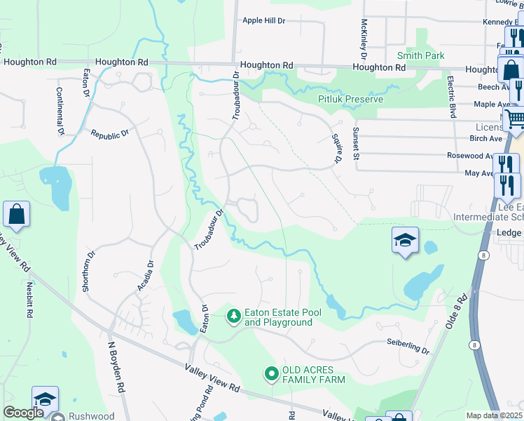 map of restaurants, bars, coffee shops, grocery stores, and more near 415 Woodside Dr in Northfield