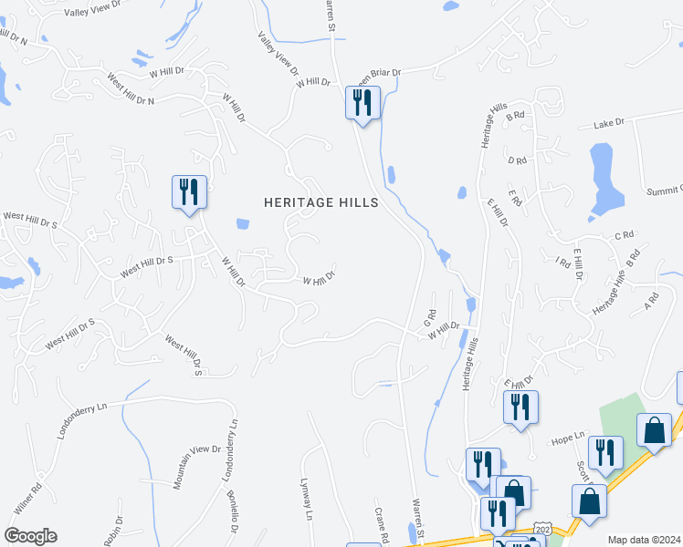 map of restaurants, bars, coffee shops, grocery stores, and more near 312 Heritage Hills in Westchester County