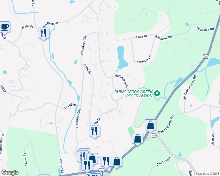map of restaurants, bars, coffee shops, grocery stores, and more near 108 Heritage Hills in Westchester County