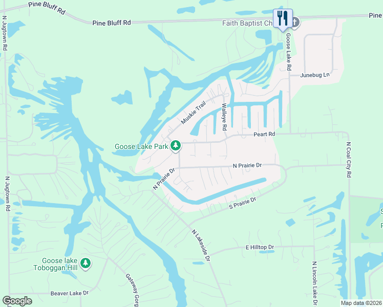 map of restaurants, bars, coffee shops, grocery stores, and more near 3425 Gold Finch Drive in Morris
