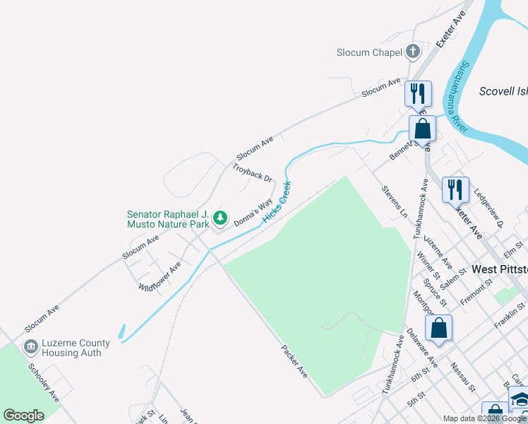 map of restaurants, bars, coffee shops, grocery stores, and more near 320 Donna's Way in Exeter