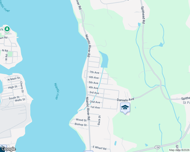 map of restaurants, bars, coffee shops, grocery stores, and more near 12 6th Ave in Waterford