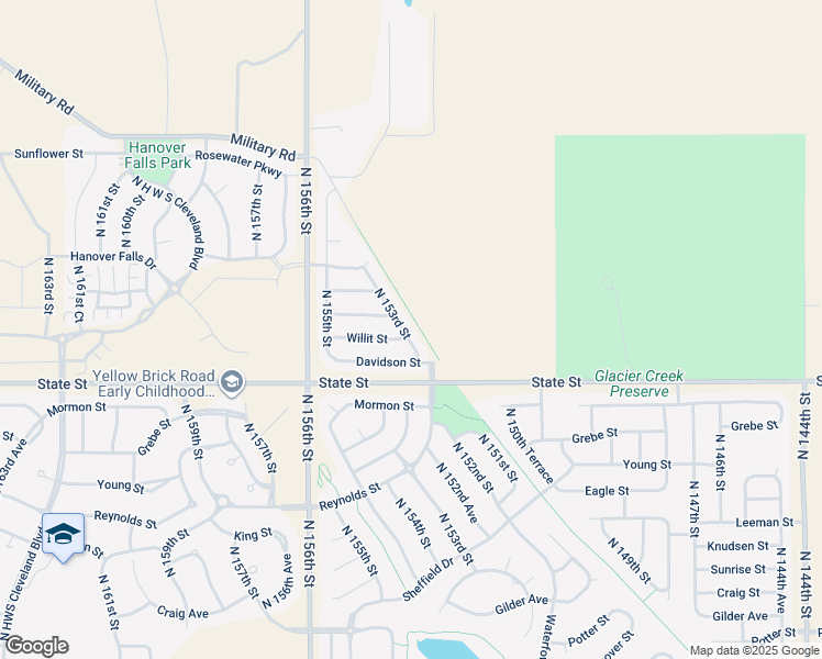 map of restaurants, bars, coffee shops, grocery stores, and more near 8505 North 153rd Street in Bennington